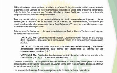 MAYORÍAS DEL PARTIDO VERDE AVALAN CANDIDATURA DE REPRESENTANTE SALAMANCA.